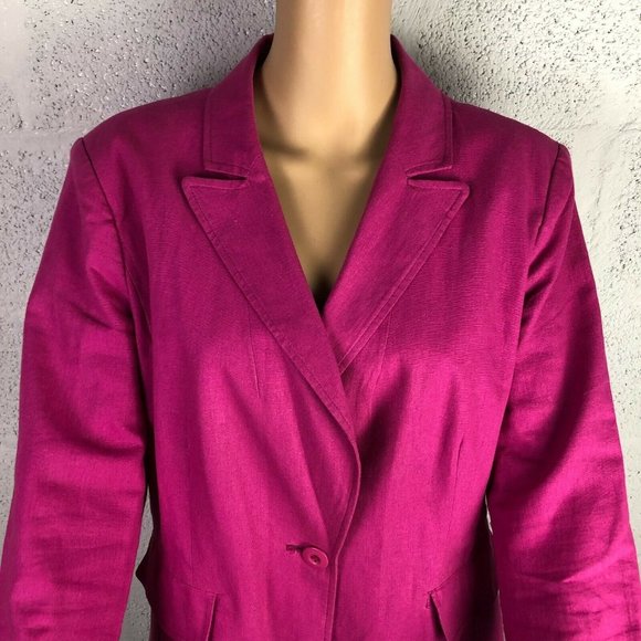 Chadwicks Of Boston Pink Holiday Blazer Style 60443FCBR Size14 - Picture 4 of 7